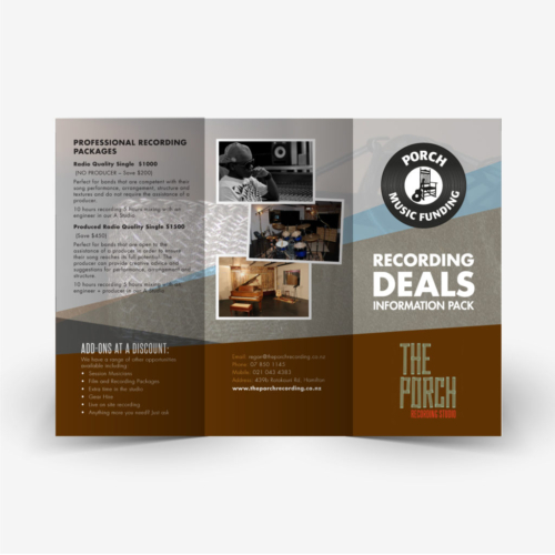 Porch Recording Studio Flyer Design 1