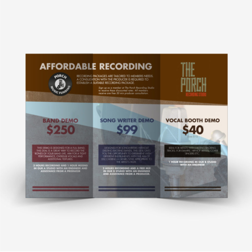 Porch Recording Studio Flyer Design 2