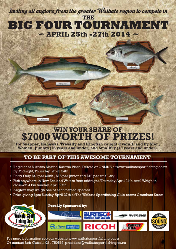 Waikato Sports Fishing Club - Big Four Poster