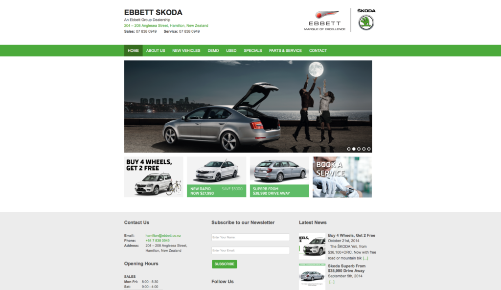 Ebbett Skoda Website Development